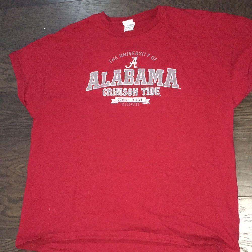 Cotton Red big man Alabama Crimson Tide Roll Tide Sewn cuffs t shirt